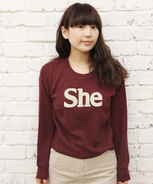 Kastane(カスタネ)の「【Kastane】サガラ刺繍PO(Tシャツ/カットソー・レディース・ボルドー/ライトグレー/ネイビー/オフホワイト・FREE)」の4枚目の写真