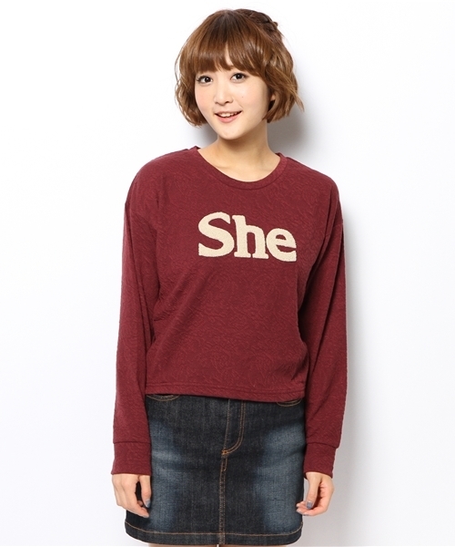 Kastane(カスタネ)の「【Kastane】サガラ刺繍PO(Tシャツ/カットソー・レディース・ボルドー/ライトグレー/ネイビー/オフホワイト・FREE)」の6枚目の写真