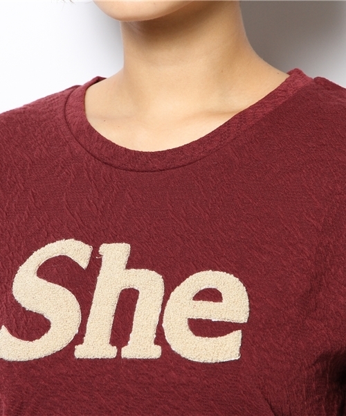 Kastane(カスタネ)の「【Kastane】サガラ刺繍PO(Tシャツ/カットソー・レディース・ボルドー/ライトグレー/ネイビー/オフホワイト・FREE)」の9枚目の写真