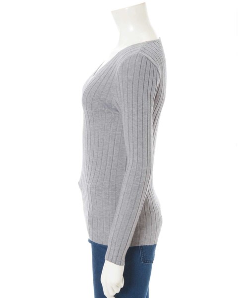fifth（フィフス）の「Vネック太リブニット（ニット/セーター・レディース・ホワイト/ブラック/グレー・MEDIUM）」の14枚目の写真