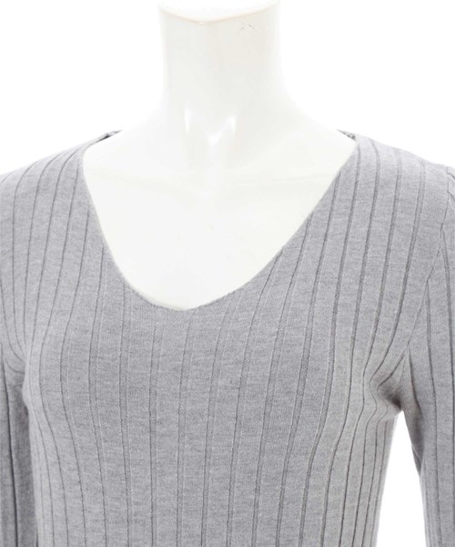 fifth（フィフス）の「Vネック太リブニット（ニット/セーター・レディース・ホワイト/ブラック/グレー・MEDIUM）」の12枚目の写真