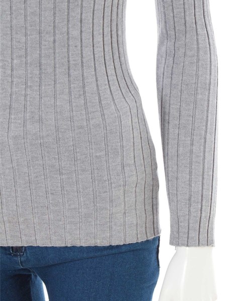 fifth（フィフス）の「Vネック太リブニット（ニット/セーター・レディース・ホワイト/ブラック/グレー・MEDIUM）」の7枚目の写真