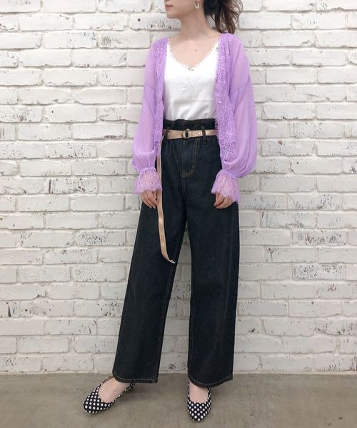 one after another NICE CLAUP（ワンアフターアナザーナイスクラップ）の「2枚セット楊柳チュニック（アンサンブル・レディース・ブラック/パープル/ブルー/アイボリー・FREE）」の9枚目の写真