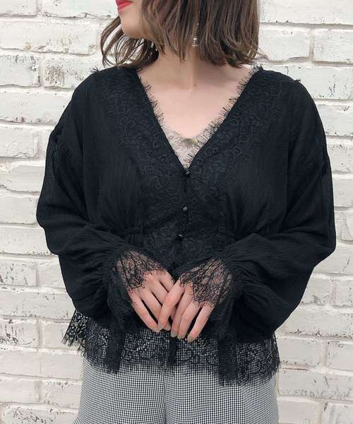 one after another NICE CLAUP（ワンアフターアナザーナイスクラップ）の「2枚セット楊柳チュニック（アンサンブル・レディース・ブラック/パープル/ブルー/アイボリー・FREE）」の11枚目の写真