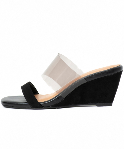 R&E（アールアンドイー）の「【wee willie】ハーフウェッジクリアカバーミュール（サンダル・レディース・ブラック/シルバー/ブラック系その他/ブラウン系その他・LL/S/M/L）」の14枚目の写真