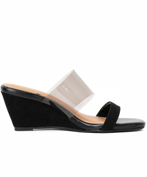 R&E（アールアンドイー）の「【wee willie】ハーフウェッジクリアカバーミュール（サンダル・レディース・ブラック/シルバー/ブラック系その他/ブラウン系その他・LL/S/M/L）」の15枚目の写真