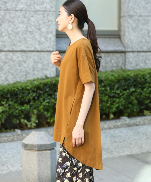 LEPSIM(レプシィム)の「【UV機能付き】バックロングチュニックSS 834228(チュニック)」|キャメル