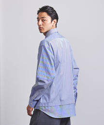 EN ROUTE | ＜EN ROUTE（アンルート）＞コットン ストライプミックス フェイクレイヤード(シャツ/ブラウス)