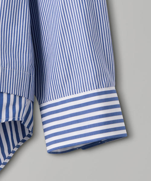 EN ROUTE（アンルート）の「＜EN ROUTE（アンルート）＞コットン ストライプミックス フェイクレイヤード（シャツ/ブラウス・メンズ・ネイビー/ロイヤルブルー・1/3/2）」の11枚目の写真