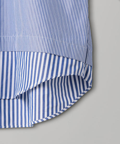 EN ROUTE（アンルート）の「＜EN ROUTE（アンルート）＞コットン ストライプミックス フェイクレイヤード（シャツ/ブラウス・メンズ・ネイビー/ロイヤルブルー・1/3/2）」の10枚目の写真