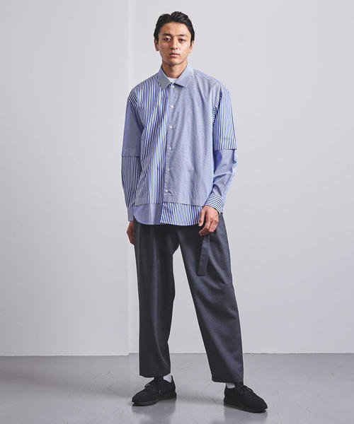 EN ROUTE（アンルート）の「＜EN ROUTE（アンルート）＞コットン ストライプミックス フェイクレイヤード（シャツ/ブラウス・メンズ・ネイビー/ロイヤルブルー・1/3/2）」の6枚目の写真