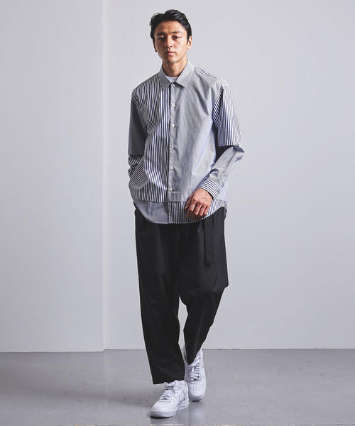 EN ROUTE（アンルート）の「＜EN ROUTE（アンルート）＞コットン ストライプミックス フェイクレイヤード（シャツ/ブラウス・メンズ・ネイビー/ロイヤルブルー・1/3/2）」の13枚目の写真