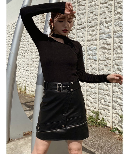 darich ヘムネックトップス Darich ヘムネックトップス ブラック -靴＆ファッション通販