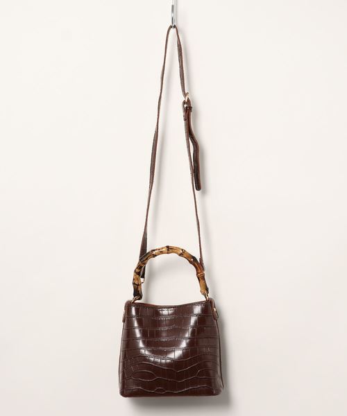 KOBE LETTUCE（コウベレタス）の「ミニポーチ付きバンブーハンドル2wayショルダーバッグ（ショルダーバッグ・レディース・ブラック/ボルドー/ブラウン系その他/ベージュ系その他/グレイッシュベージュ・FREE）」の14枚目の写真