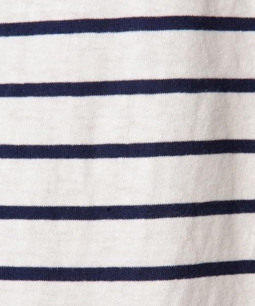 MONKEY TIME（モンキータイム）の「MT コットンリネン ボーダー ボート ショートスリーブ◆（Tシャツ/カットソー・メンズ・ホワイト/ブラック・MEDIUM/LARGE/SMALL）」の12枚目の写真