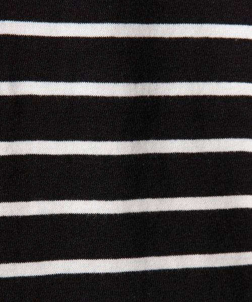 MONKEY TIME（モンキータイム）の「MT コットンリネン ボーダー ボート ショートスリーブ◆（Tシャツ/カットソー・メンズ・ホワイト/ブラック・MEDIUM/LARGE/SMALL）」の10枚目の写真