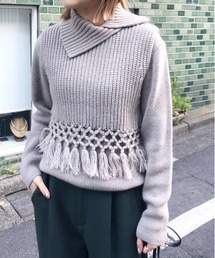 Ameri | FRINGE VEST LAYERED KNIT(ニット/セーター)