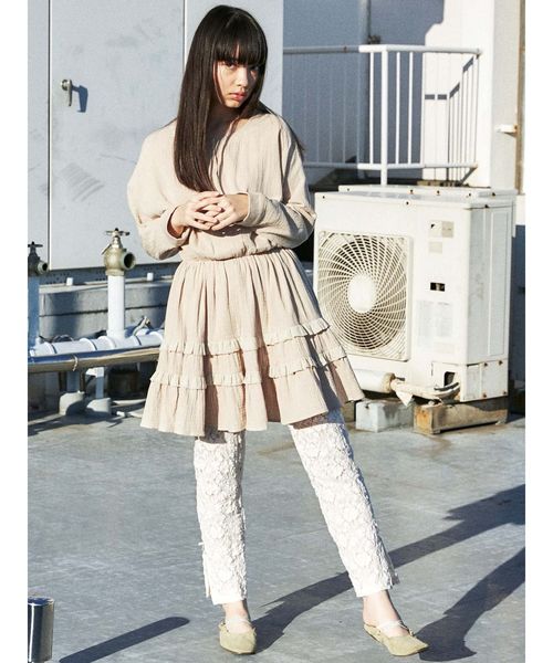 merry jenny（メリージェニー）の「スリットレースレギンス（その他パンツ・レディース・アイボリー/ブラック/オレンジ・FREE）」の6枚目の写真
