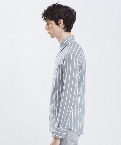 RECENCY OF MINE(リーセンシー オブ マイン)の「【Recency of Mine】ブークレー ライン ストライプ シャツ(シャツ/ブラウス・メンズ・ブルー・44/46/48/50)」の3枚目の写真