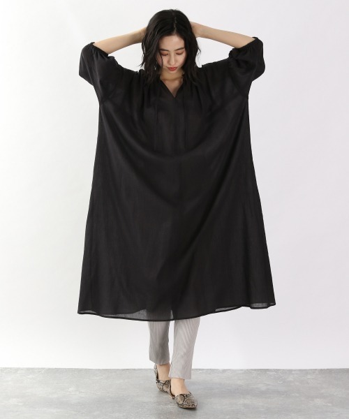 LOWRYS FARM（ローリーズファーム）の「ヨウリュウカフタンワンピース　877343（ワンピース・レディース・ブラック/ブラウン/オフホワイト/ピンク/イエロー・FREE）」の7枚目の写真