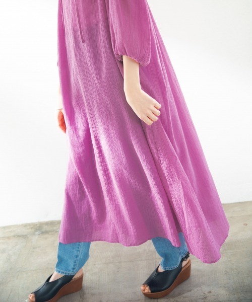 LOWRYS FARM（ローリーズファーム）の「ヨウリュウカフタンワンピース　877343（ワンピース・レディース・ブラック/ブラウン/オフホワイト/ピンク/イエロー・FREE）」の21枚目の写真