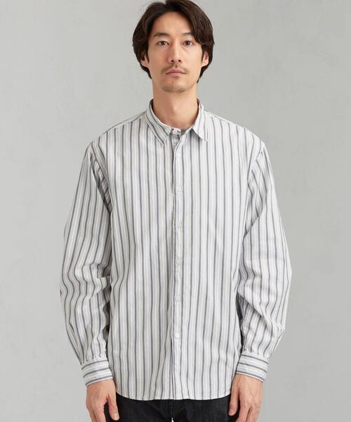 green label relaxing（グリーンレーベルリラクシング）の「CM ドビー ストライプ ジャストルーズ REG シャツ（シャツ/ブラウス・メンズ・ホワイト/ライトグレー/ライトブルー・SMALL/MEDIUM/LARGE/X-LARGE）」の7枚目の写真