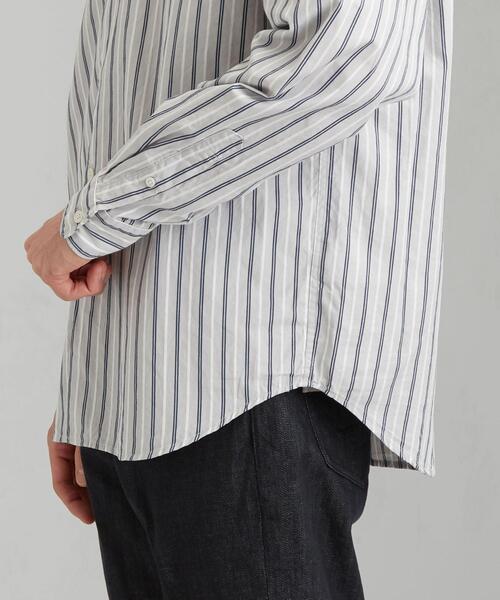 green label relaxing（グリーンレーベルリラクシング）の「CM ドビー ストライプ ジャストルーズ REG シャツ（シャツ/ブラウス・メンズ・ホワイト/ライトグレー/ライトブルー・SMALL/MEDIUM/LARGE/X-LARGE）」の9枚目の写真