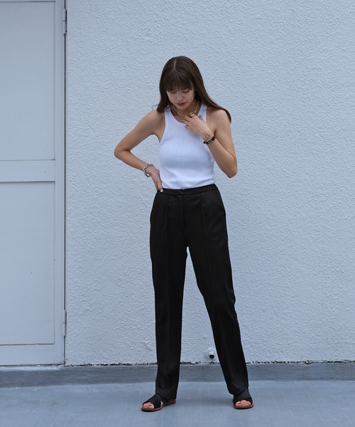 AKTE（アクテ）の「アメリカンスリーブタンクトップ（タンクトップ・レディース・ブラック/ブラウン/ホワイト/グリーン・FREE）」の7枚目の写真