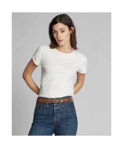 RRL(ダブル アール エル)の「コットン ジャージー クルーネック Tシャツ(Tシャツ/カットソー・レディース・ホワイト・2/3/4/1)」の2枚目の写真