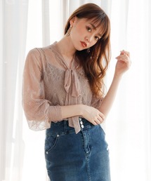 LIPSERVICE | キャミSETボウタイレースシアブラウス(シャツ/ブラウス)