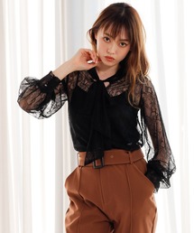 LIPSERVICE | キャミSETボウタイレースシアブラウス(シャツ/ブラウス)