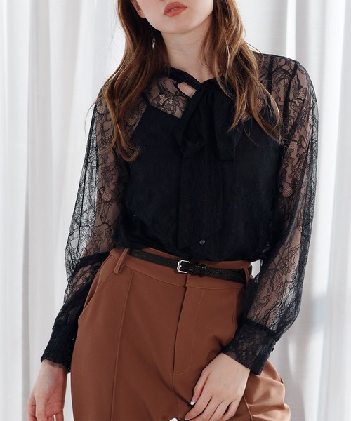 LIPSERVICE（リップサービス）の「キャミSETボウタイレースシアブラウス（シャツ/ブラウス・レディース・ホワイト/ブラック/ベージュ・FREE）」の15枚目の写真