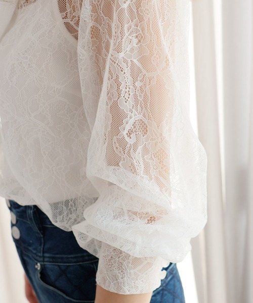 LIPSERVICE（リップサービス）の「キャミSETボウタイレースシアブラウス（シャツ/ブラウス・レディース・ホワイト/ブラック/ベージュ・FREE）」の10枚目の写真