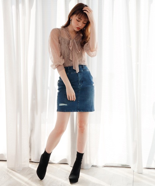 LIPSERVICE（リップサービス）の「キャミSETボウタイレースシアブラウス（シャツ/ブラウス・レディース・ホワイト/ブラック/ベージュ・FREE）」の16枚目の写真