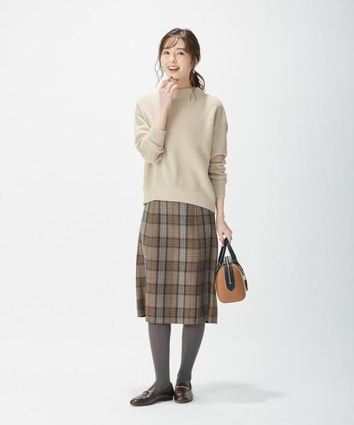 J.PRESS（ジェイプレス）の「【洗える】コットンアクリル片畦 ニット（ニット/セーター・レディース・ピンク系/スモーキーグリーン系/イエロー系/ベージュ系・MEDIUM/LARGE）」の7枚目の写真