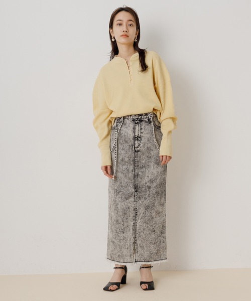 ADAM ET ROPE'(アダムエロペ)の「<追加>サーマルプルオーバー(Tシャツ/カットソー・レディース・チャコールグレー/キナリ/クリーム・FREE)」の15枚目の写真