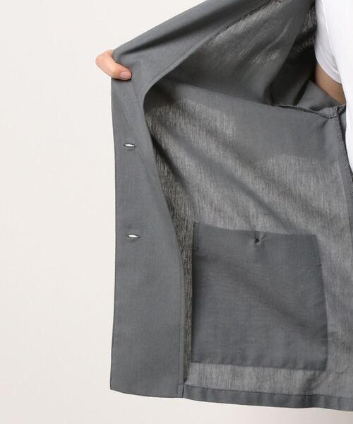 PICCIN(ピッチン)の「リネンライクシャツジャケット(テーラードジャケット・レディース・チャコールグレー/ベージュ・M/L)」の4枚目の写真