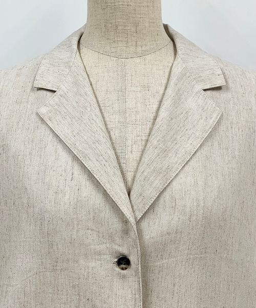PICCIN(ピッチン)の「リネンライクシャツジャケット(テーラードジャケット・レディース・チャコールグレー/ベージュ・M/L)」の18枚目の写真