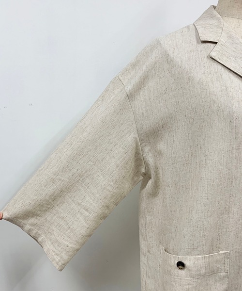 PICCIN(ピッチン)の「リネンライクシャツジャケット(テーラードジャケット・レディース・チャコールグレー/ベージュ・M/L)」の19枚目の写真