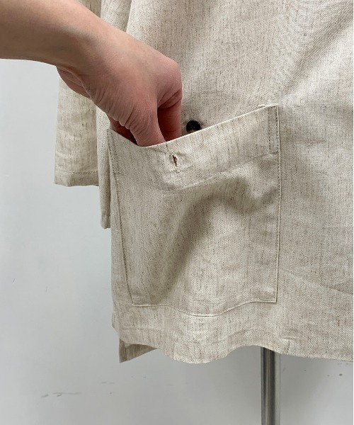 PICCIN(ピッチン)の「リネンライクシャツジャケット(テーラードジャケット・レディース・チャコールグレー/ベージュ・M/L)」の20枚目の写真