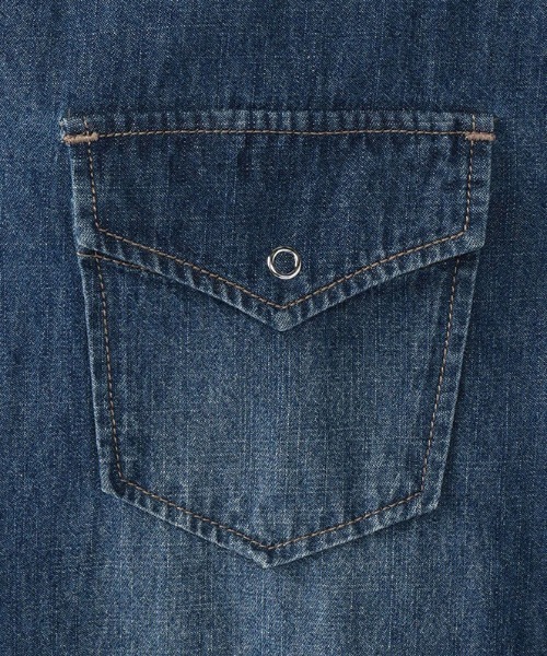 Petit Honfleur（プチオンフルール）の「デニムシャツワンピース（シャツワンピース・レディース・サックスブルー/ネイビー・11号/9号）」の9枚目の写真