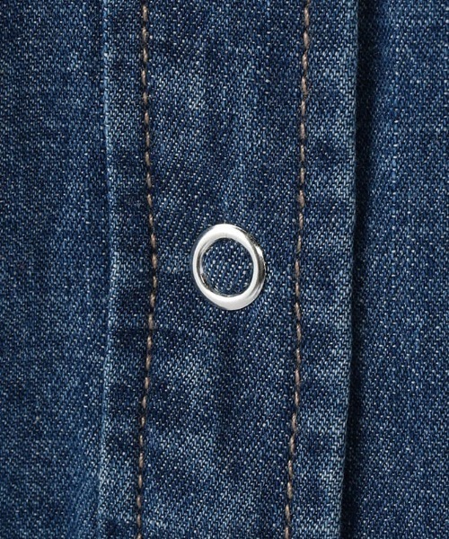 Petit Honfleur（プチオンフルール）の「デニムシャツワンピース（シャツワンピース・レディース・サックスブルー/ネイビー・11号/9号）」の8枚目の写真