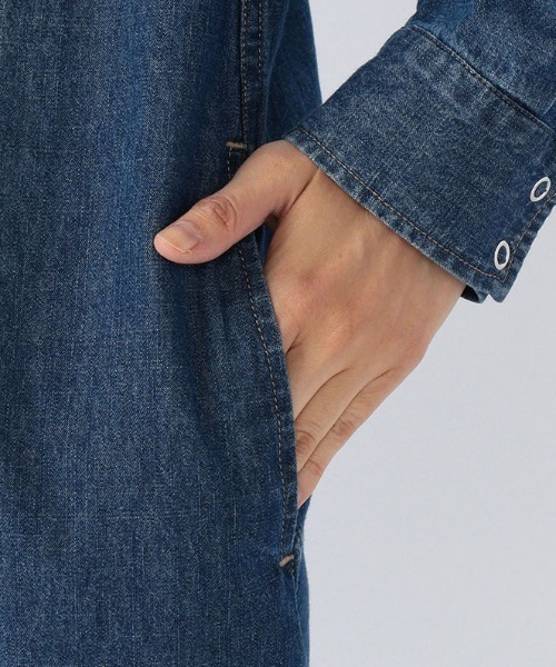 Petit Honfleur（プチオンフルール）の「デニムシャツワンピース（シャツワンピース・レディース・サックスブルー/ネイビー・11号/9号）」の11枚目の写真