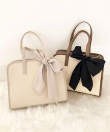 MAJESTIC LEGON | リボン付パイピングミニバッグ(ハンドバッグ)