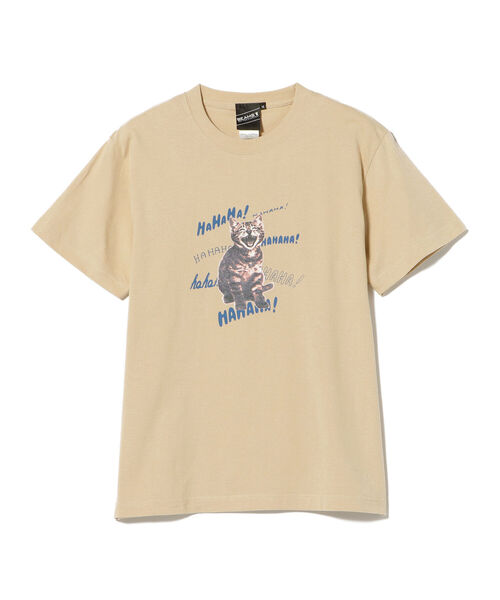BEAMS T（ビームスティー）の「BEAMS T / HAHAHA Cat Tシャツ（Tシャツ/カットソー・メンズ・ライトグレー/ベージュ・SMALL/MEDIUM/LARGE/X-LARGE）」の8枚目の写真