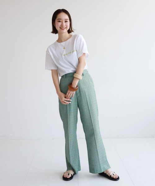 SLOBE citron.(スローブシトロン)の「SLOBE citron. sois toi Tシャツ【手洗い可能】◆(Tシャツ/カットソー・レディース・ホワイト/ナチュラル/サックスブルー/ピンク・FREE)」の21枚目の写真