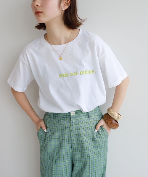 SLOBE citron.(スローブシトロン)の「SLOBE citron. sois toi Tシャツ【手洗い可能】◆(Tシャツ/カットソー・レディース・ホワイト/ナチュラル/サックスブルー/ピンク・FREE)」の15枚目の写真