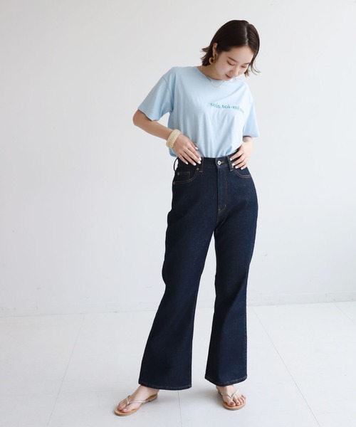 SLOBE citron.(スローブシトロン)の「SLOBE citron. sois toi Tシャツ【手洗い可能】◆(Tシャツ/カットソー・レディース・ホワイト/ナチュラル/サックスブルー/ピンク・FREE)」の12枚目の写真