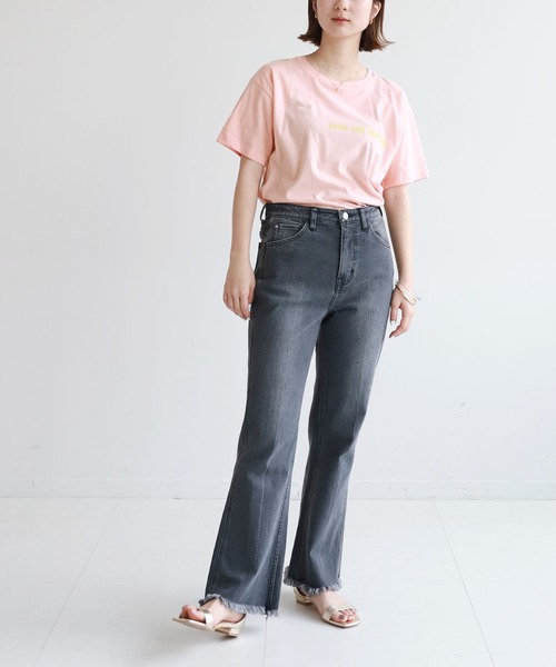 SLOBE citron.(スローブシトロン)の「SLOBE citron. sois toi Tシャツ【手洗い可能】◆(Tシャツ/カットソー・レディース・ホワイト/ナチュラル/サックスブルー/ピンク・FREE)」の8枚目の写真