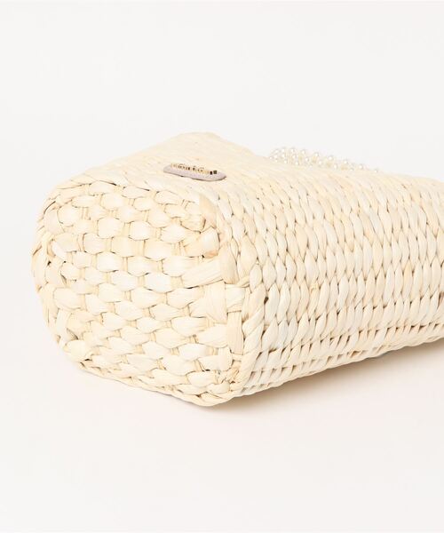 MISCH MASCH(ミッシュマッシュ)の「Pearl Handleミドルかごバッグ(かごバッグ・レディース・ブラック/ピンク・FREE)」の9枚目の写真